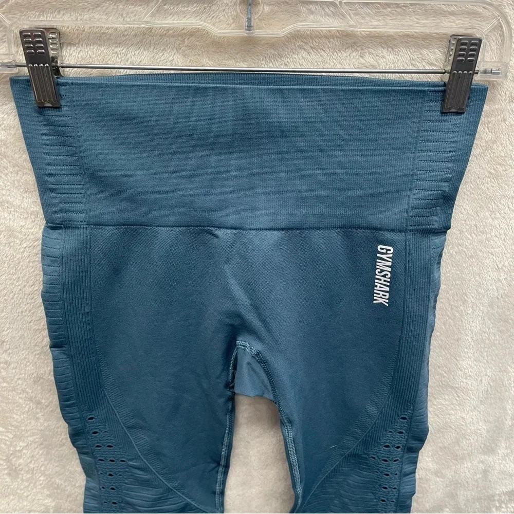Gymshark Energy Seamless Leggings Blue Holes Perforated Women’s small cropped